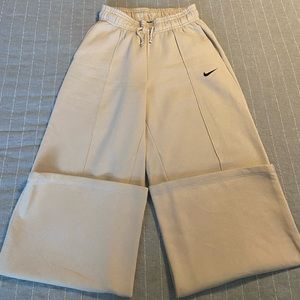 Nike High Rise Wide Leg Fleece Pants